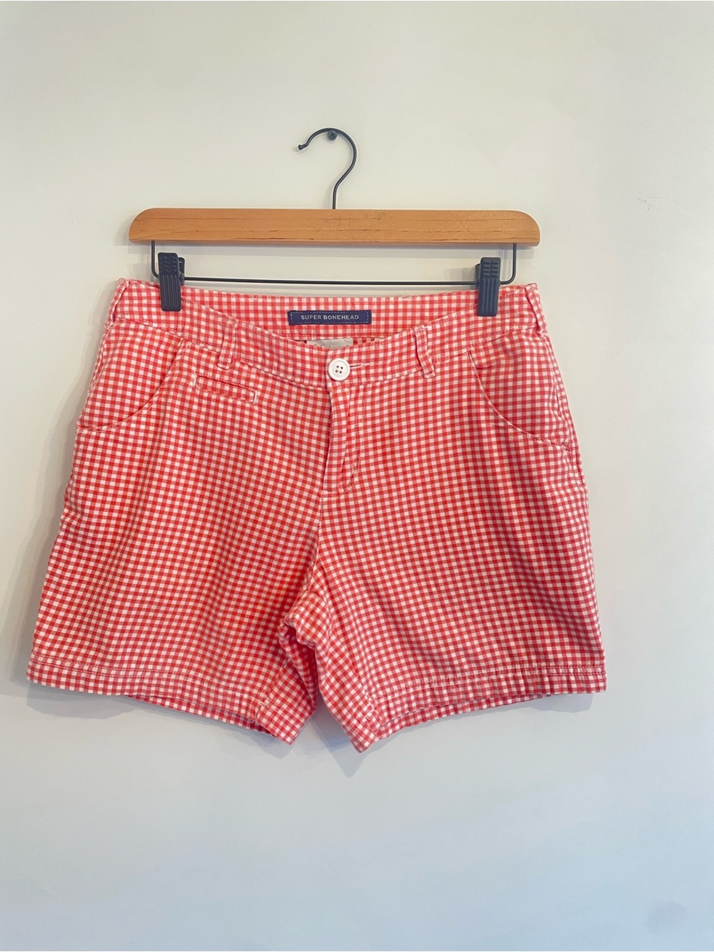 Red and White Gingham Short Shorts